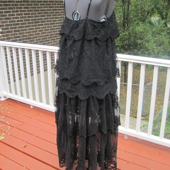 And Now This Black Tiered Lace Maxi Dress NWT size X-Large - Picture 3 of 8